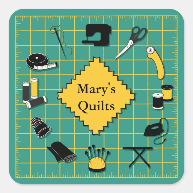 Pegatina Cuadrada Personalizar de tiempo de inclinación de la etique (Anverso)