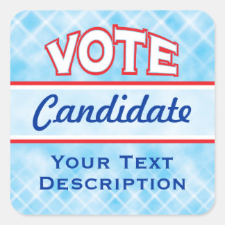 Pegatina Cuadrada PERSONALIZAR de VOTACIÓN Pegatinas de texto