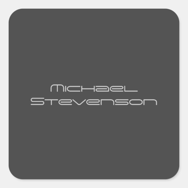 Pegatina Cuadrada Personalizar lindo texto negro y blanco moderno ll (Anverso)