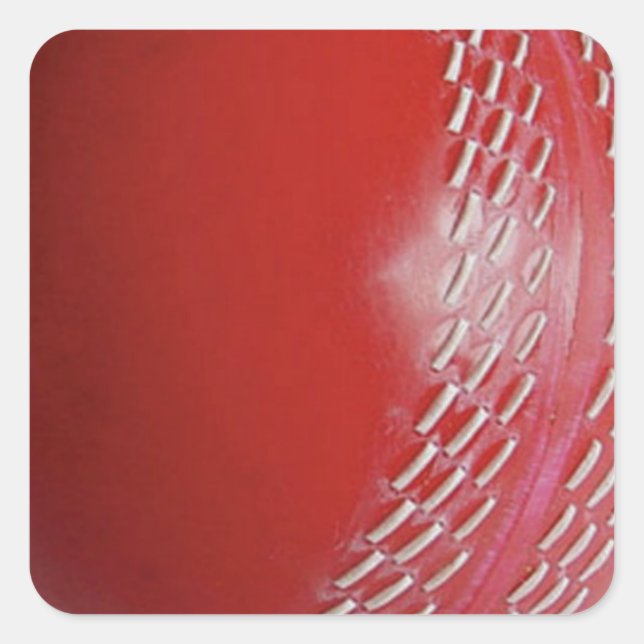Pegatina Cuadrada Personalizar rojo de bolas de cricket con tu nombr (Anverso)