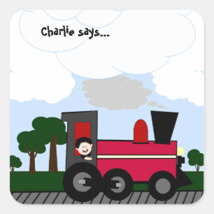 Pegatina Cuadrada Personalizar Su Tren
