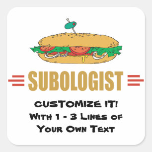 Pegatina Cuadrada Personalizar subsándwiches