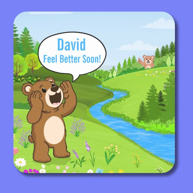 Pegatina Cuadrada Personalize From Miles Away Get Well (Subido por el creador)