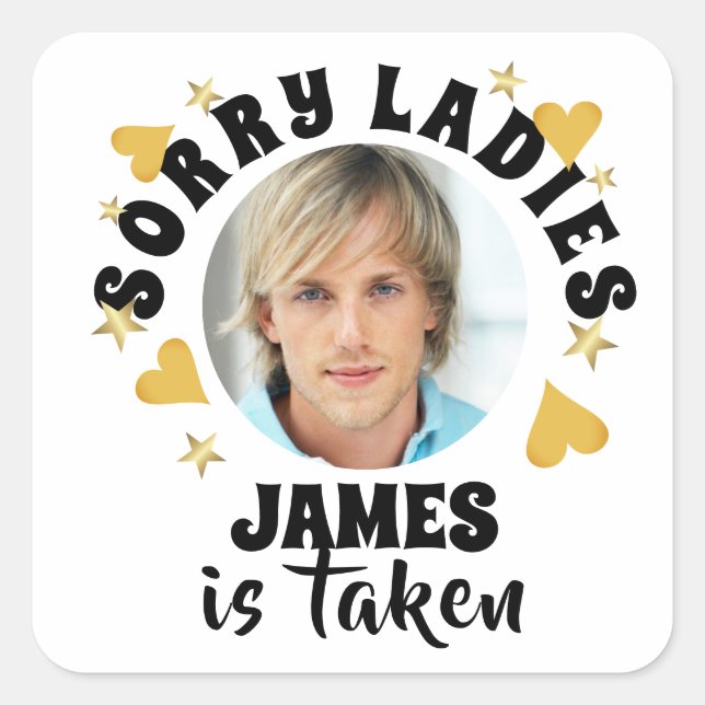 Pegatina Cuadrada Personalized Bachelorette Party Favor Custom Photo (Anverso)