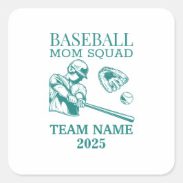 Pegatina Cuadrada Personalized baseball mom 