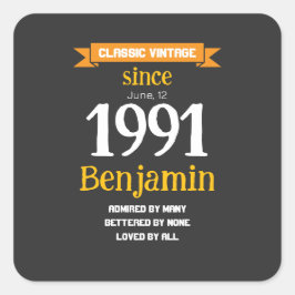 Pegatina Cuadrada Personalized Birthday Gift