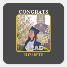 Pegatina Cuadrada Personalized congrats grad 2025