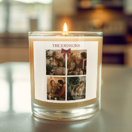 Pegatina Cuadrada Personalized Family Christmas Photos Candle Label