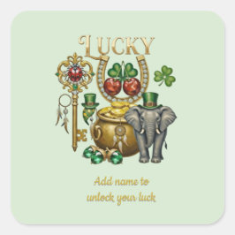 Pegatina Cuadrada personalized golden charms