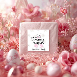 Pegatina Cuadrada Personalized Happy Easter Sticker