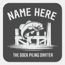 Pegatina Cuadrada Personalized Name Dock Shadow Bass