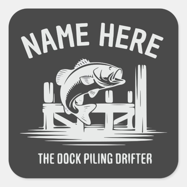 Pegatina Cuadrada Personalized Name Dock Shadow Bass (Anverso)
