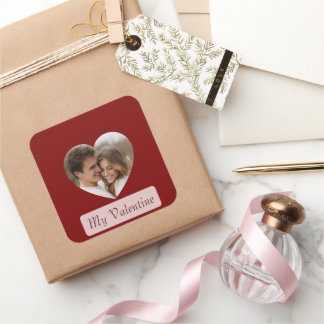 Pegatina Cuadrada Personalized Own Couple Photo Love Sticker/Label 
