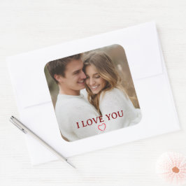 Pegatina Cuadrada Personalized Photo You&Me Valentine's Day Sticker