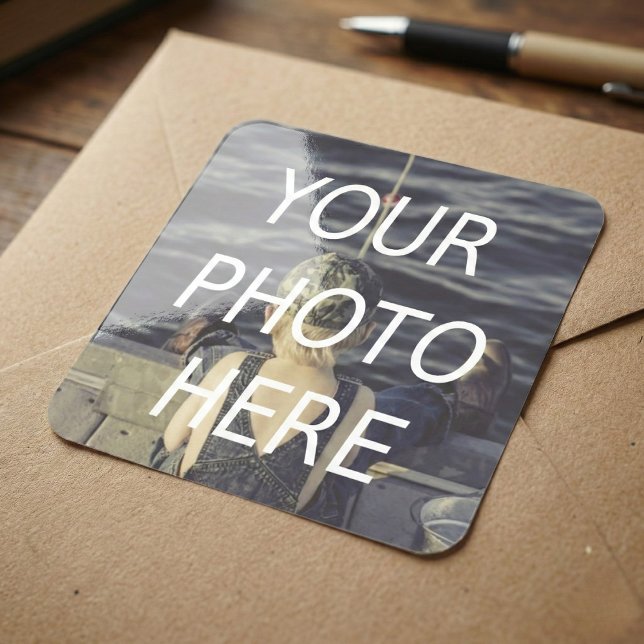 Pegatina Cuadrada Personalized Square Photo Sticker Sheet (Stick with what you love.)