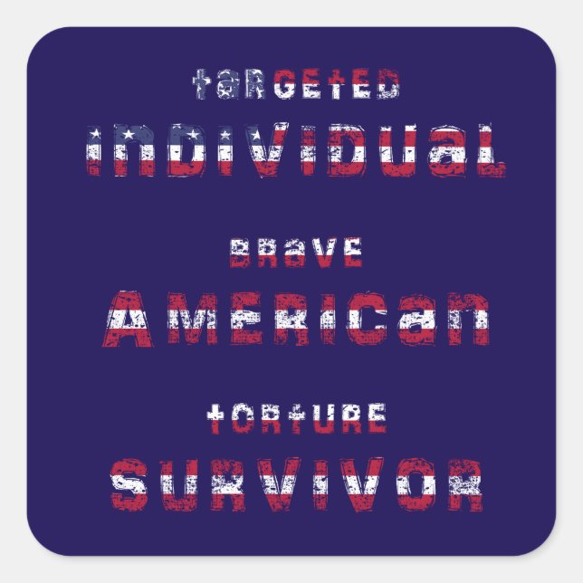 Pegatina Cuadrada Personas específicas, trata de personas, sensibili (Anverso)