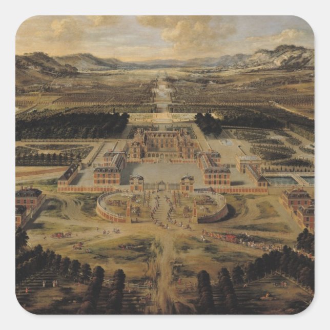 Pegatina Cuadrada Perspectiva del castillo (Anverso)