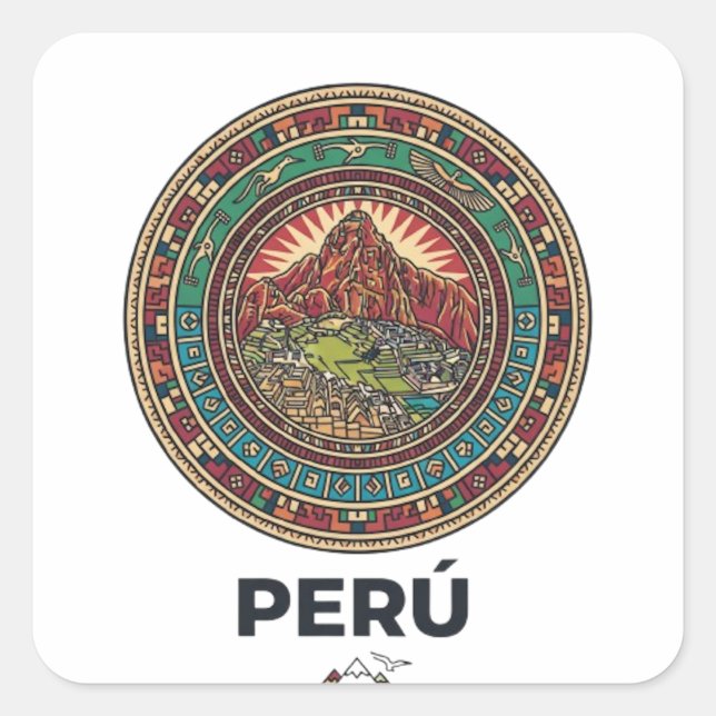 PEGATINA CUADRADA PERÚ (Anverso)