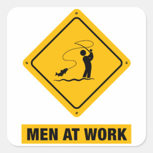 Pegatina Cuadrada Pesca de mosca