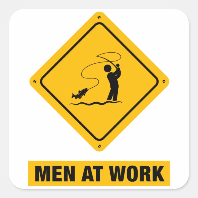 Pegatina Cuadrada Pesca de mosca (Anverso)