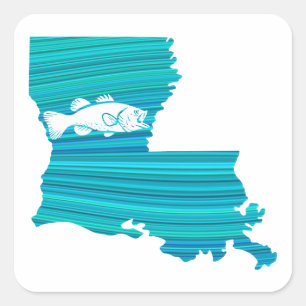Pegatina Cuadrada Pesca de oleada de Louisiana