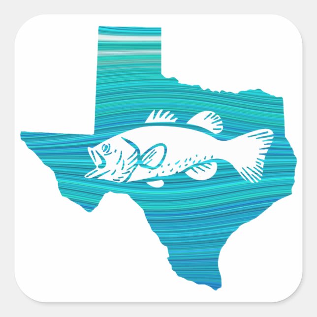 Pegatina Cuadrada Pesca de oleadas de Texas (Anverso)