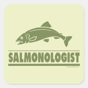 Pegatina Cuadrada Pesca de salmón