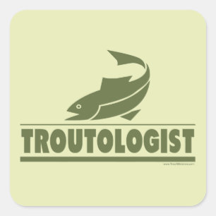 Pegatina Cuadrada Pesca de trucha
