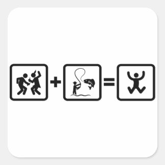 Pegatina Cuadrada Pesca deportiva