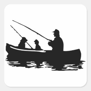 Pegatina Cuadrada Pesca familiar