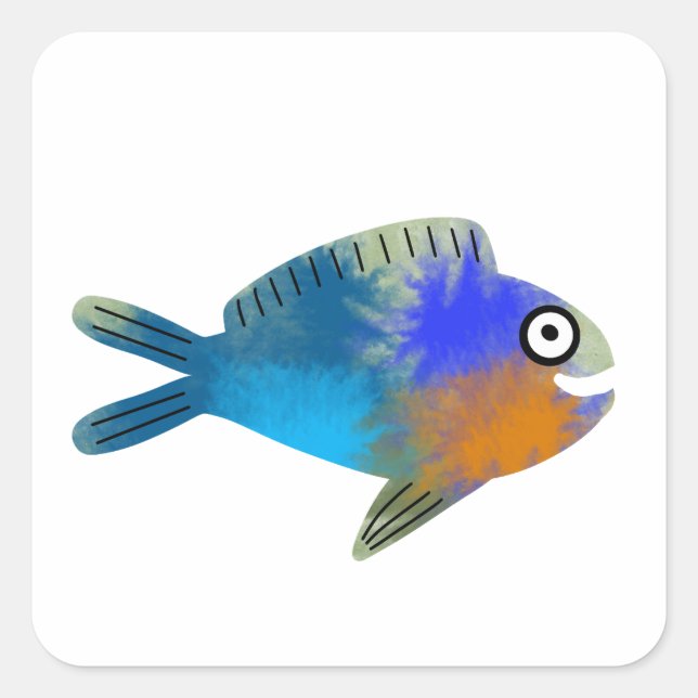 Pegatina Cuadrada Pescado Cutte (Anverso)