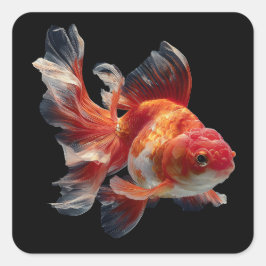 Pegatina Cuadrada Pescado de oro