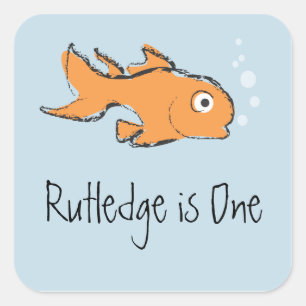 Pegatina Cuadrada Pescado de oro