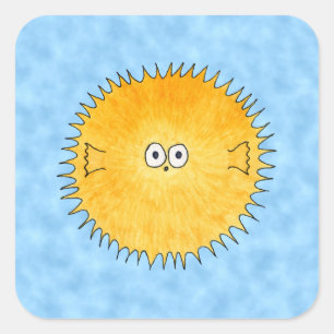 Pegatina Cuadrada Pescado Porcupine.