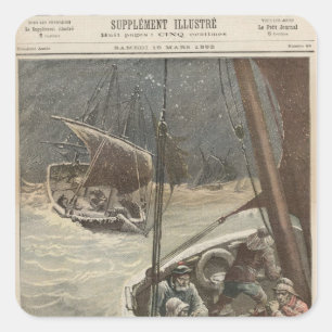 Pegatina Cuadrada Pescadores de Terranova