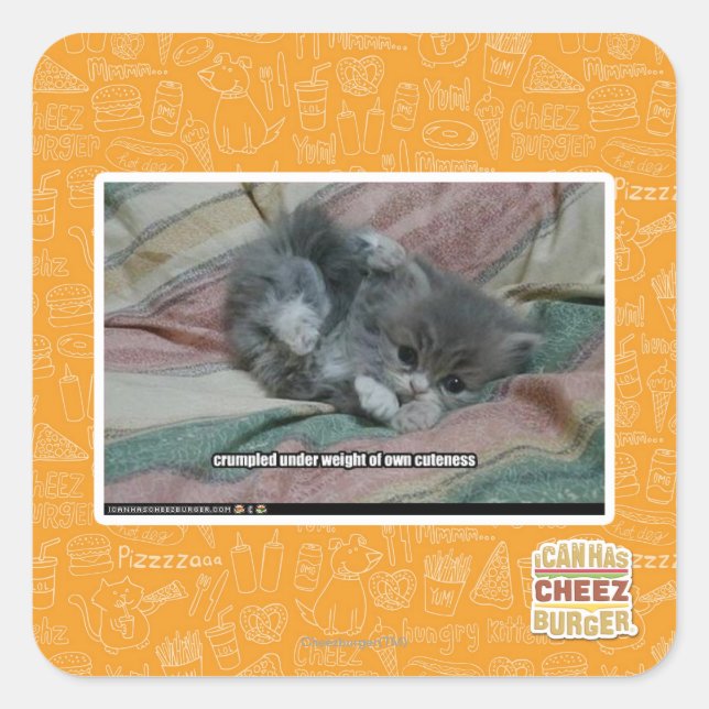 Pegatina Cuadrada Peso de la propia cortesía (Anverso)