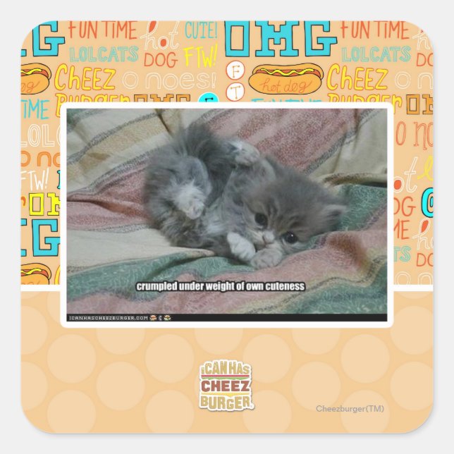 Pegatina Cuadrada Peso de la propia cortesía (Anverso)