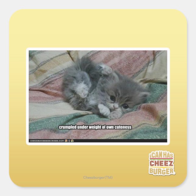 Pegatina Cuadrada Peso de la propia cortesía (Anverso)