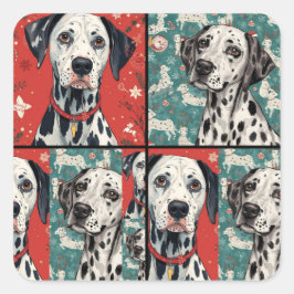 Pegatina Cuadrada Pet christmas 