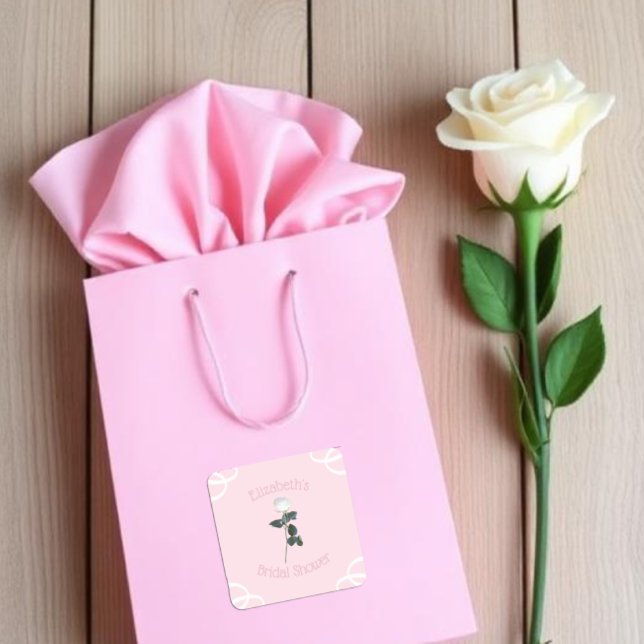 Pegatina Cuadrada Pétalos de Rosa Blanca Rosa Despedida de Soltera (Subido por el creador)