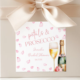 Pegatina Cuadrada Pétalos y Brunch Nupcial de Mimosa con Prosecco Ch