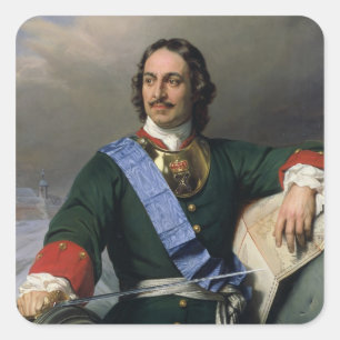 Pegatina Cuadrada Peter I el gran 1838