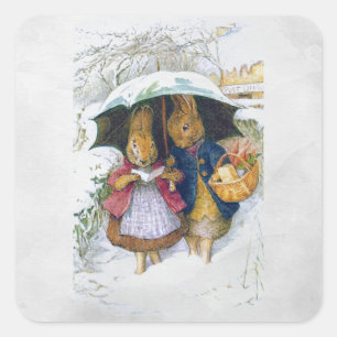 Pegatina Cuadrada Peter Rabbit (paraguas)