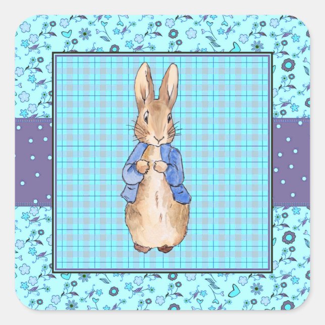 Pegatina Cuadrada Peter the Rabbit (Anverso)