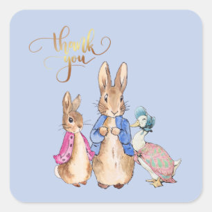Pegatina Cuadrada Peter the Rabbit Flopsy Jemima