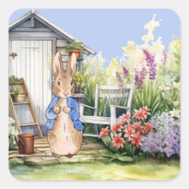 Pegatina Cuadrada Peter the Rabbit Garden Shed