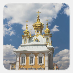 Pegatina Cuadrada Peterhof, Gran Palacio, ala de la capilla