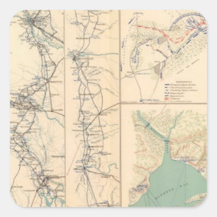 Pegatina Cuadrada Petersburgo rodea Bentonville Carolinas