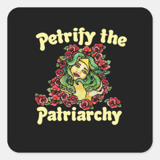Pegatina Cuadrada Petrify la medusa feminista patriarcal