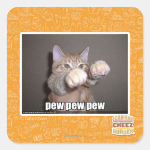 Pegatina Cuadrada Pew pew pew